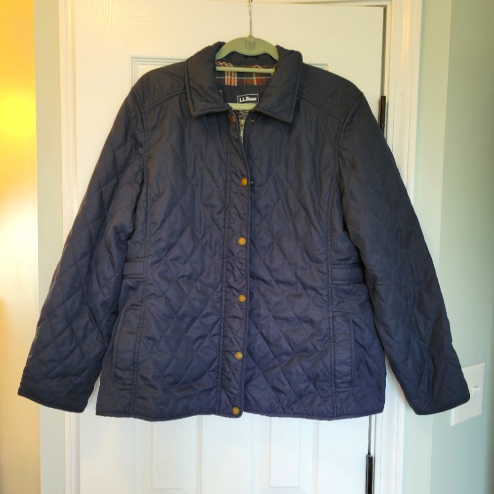 LL Bean quilted riding jacket petite XL